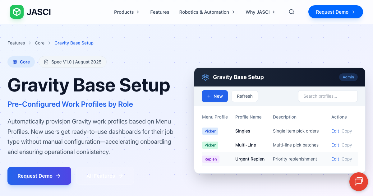Gravity Base Setup for Role-Based Work Profiles | JASCI